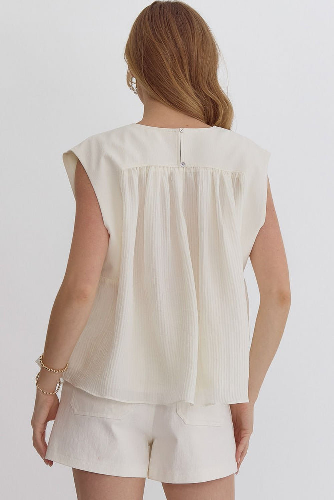 
                      
                        Pleated Ivory Top
                      
                    