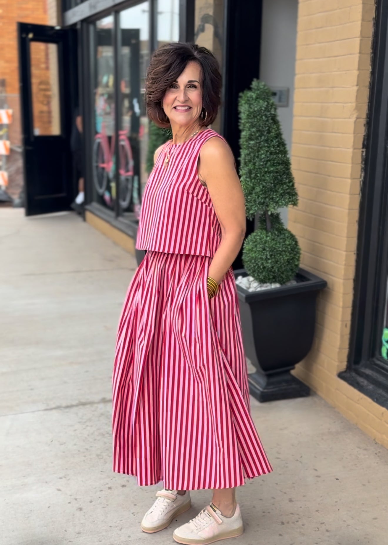 Retro Stripe Sleeveless Top