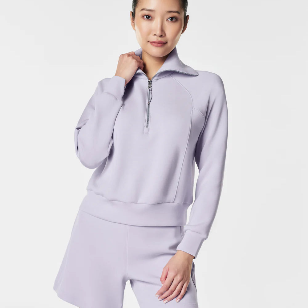 Spanx Air Essentials Violet Half Zip Top