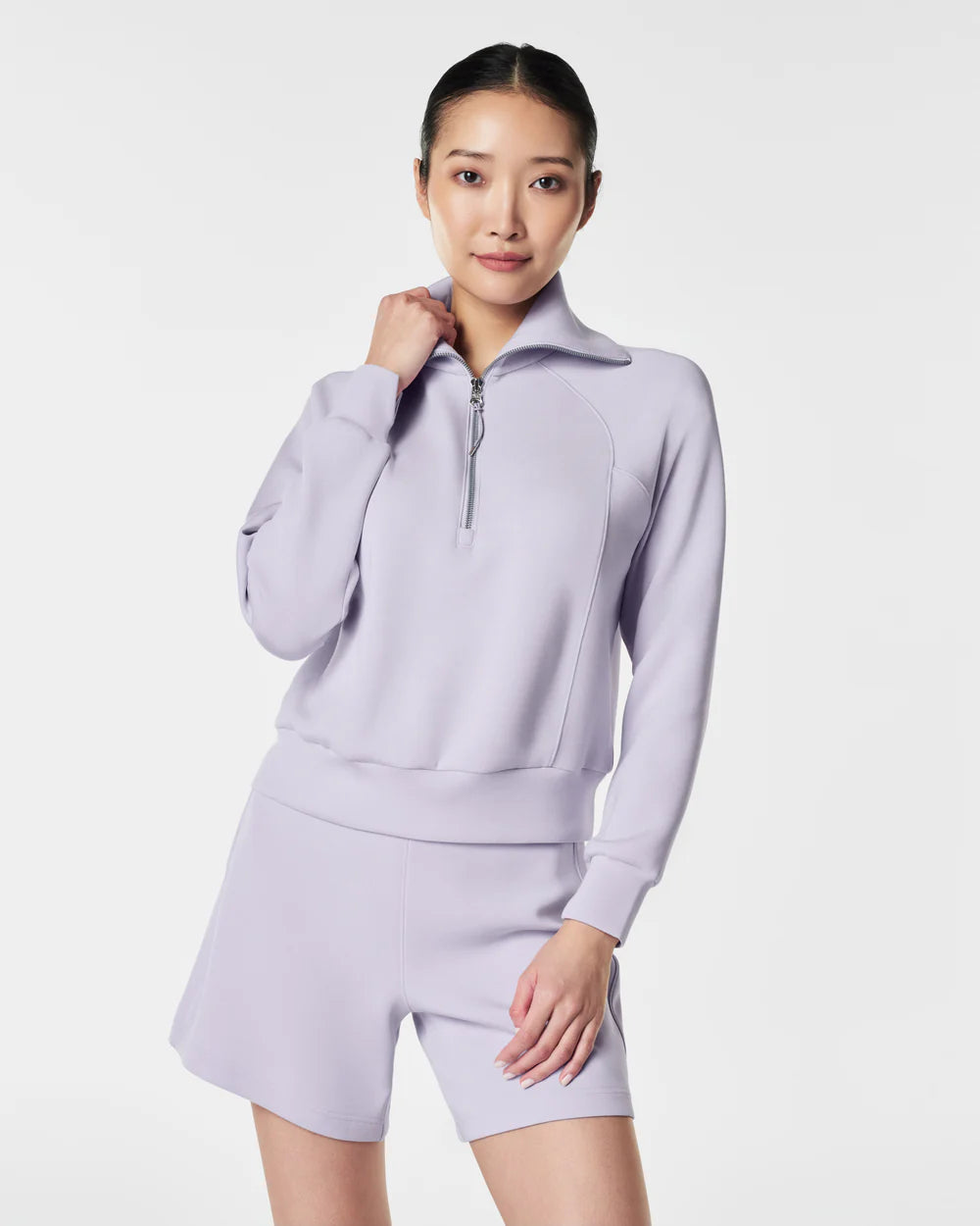 Spanx Air Essentials Violet Half Zip Top