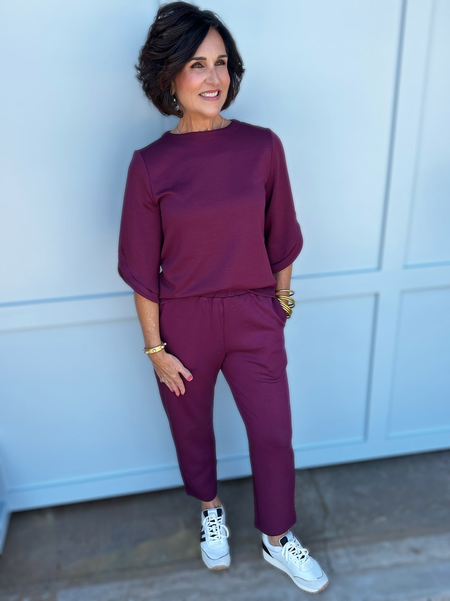 Port Butter Modal Flared Sleeve Top
