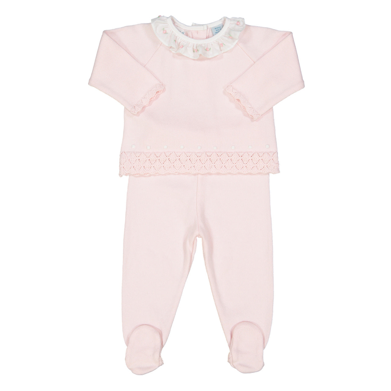 Rose Ruffle Collar Knit Set