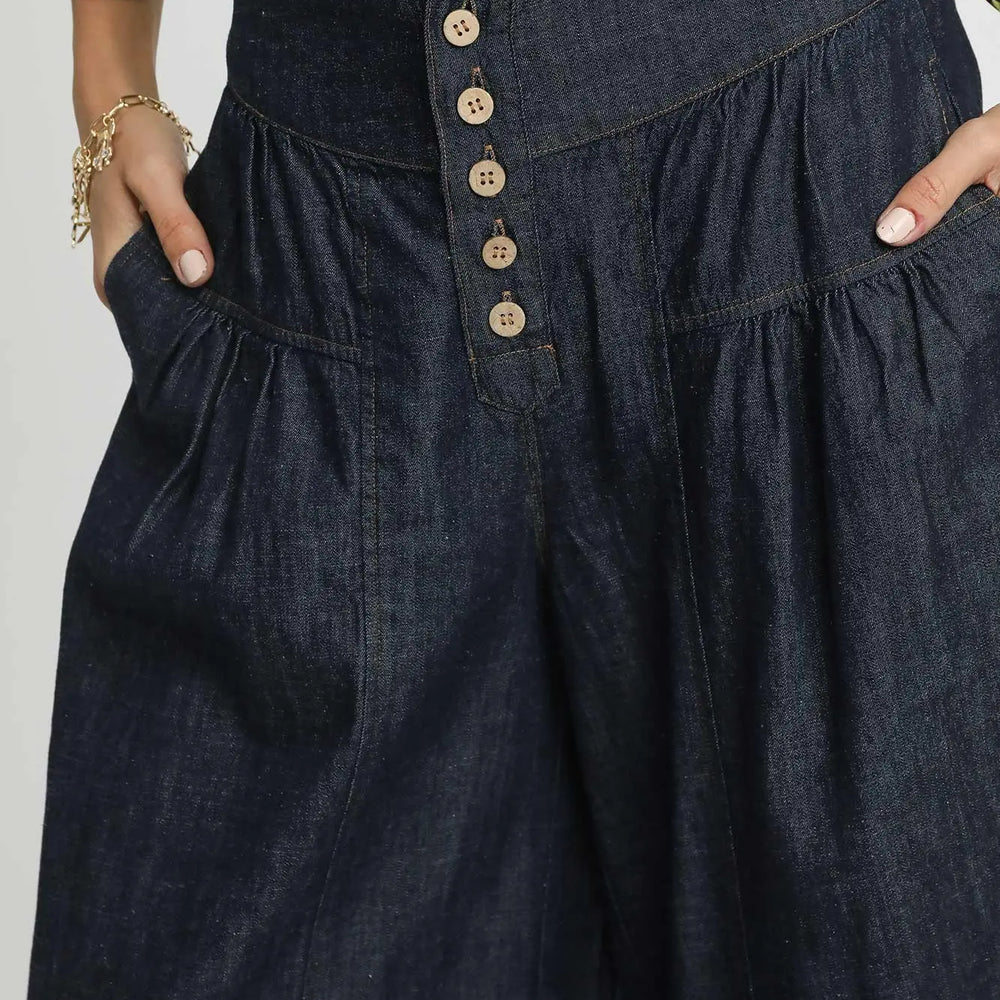 Delilah Denim Wide Leg with Yoke Detail