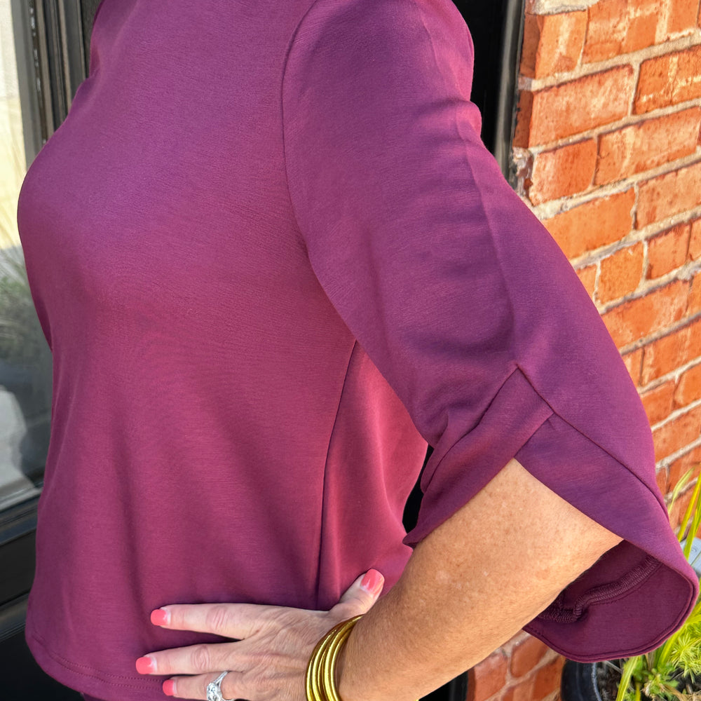 Port Butter Modal Flared Sleeve Top