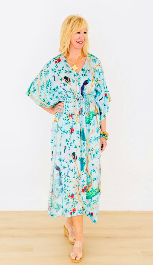 One size Peacock Tie Kaftan