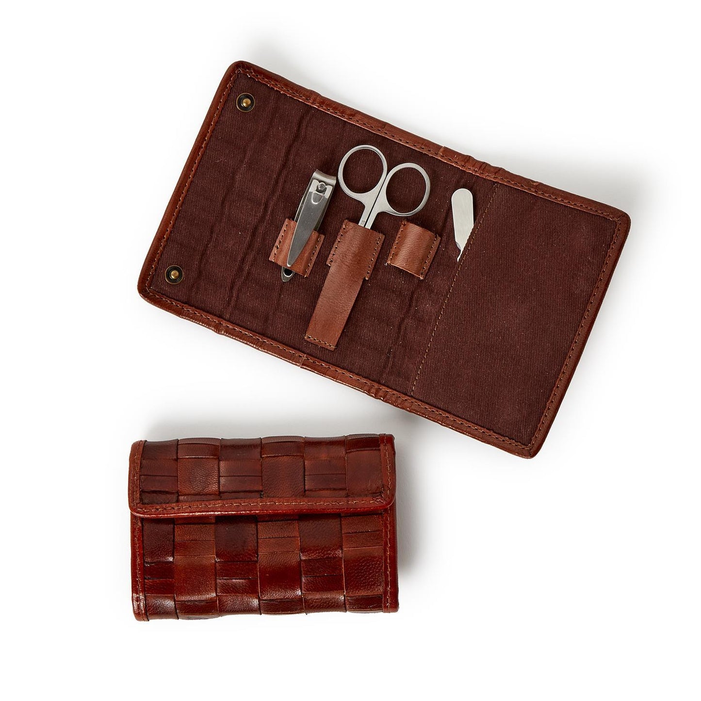 Woven Leather Manicure Set
