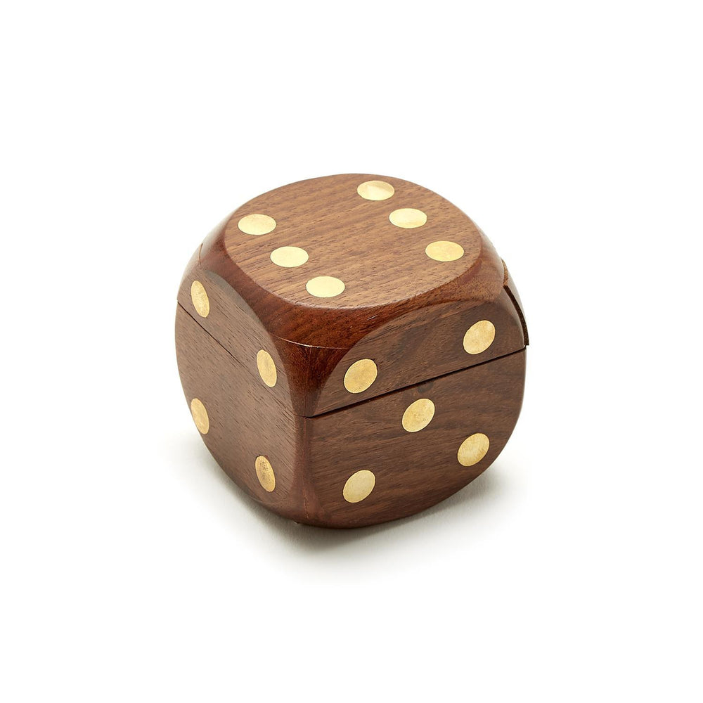 Wood Dice Box w/ 6 Dice game