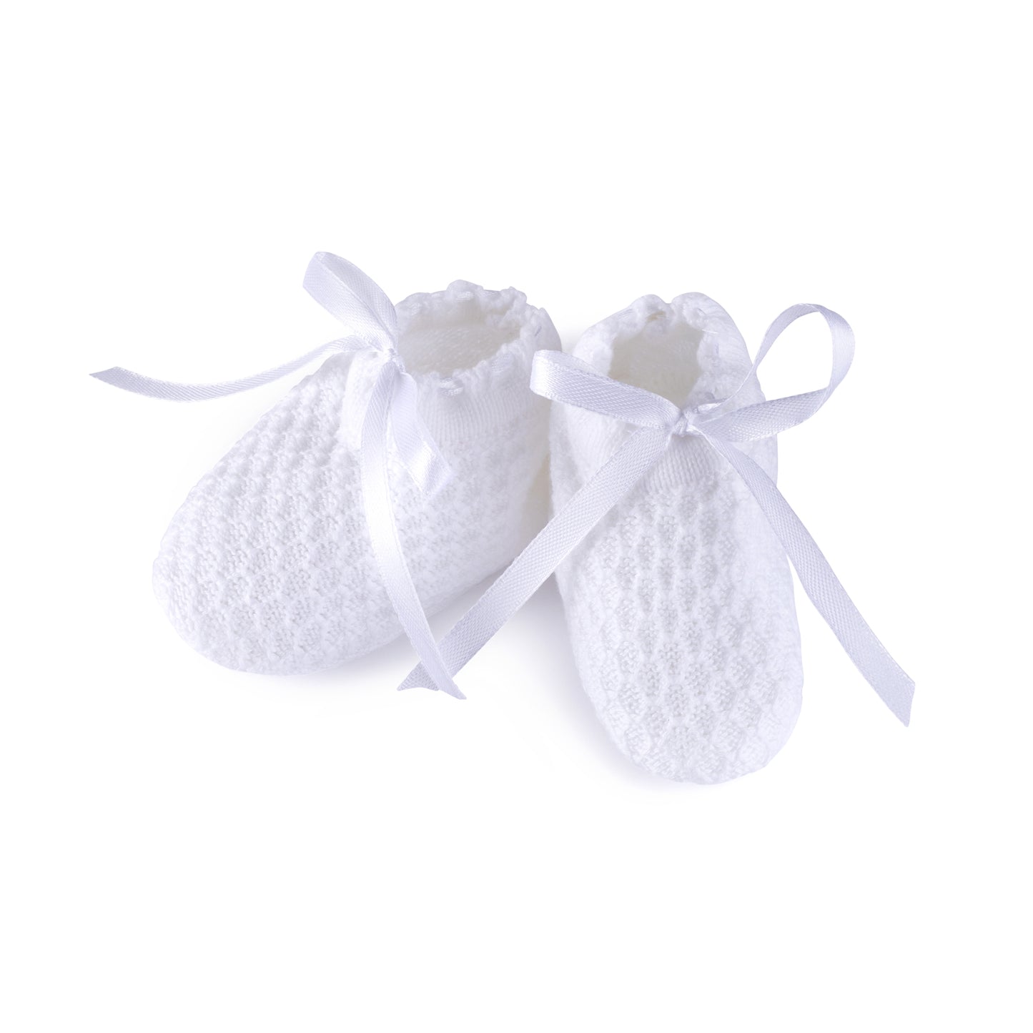 Fancy Knit White Booties