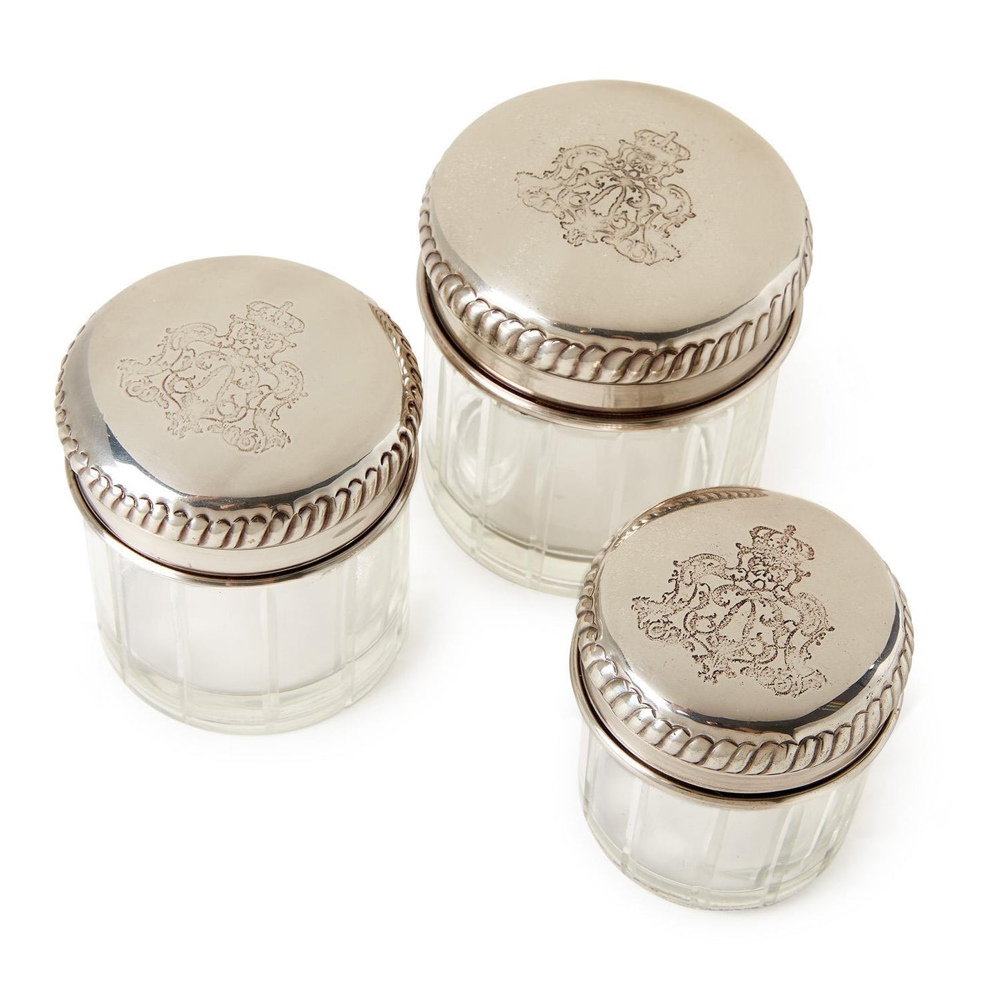 Decorative Jars with Silver Plated Lids