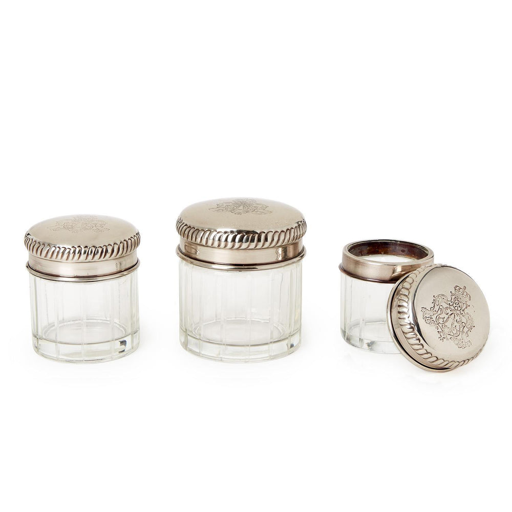 
                      
                        Decorative Jars with Silver Plated Lids
                      
                    