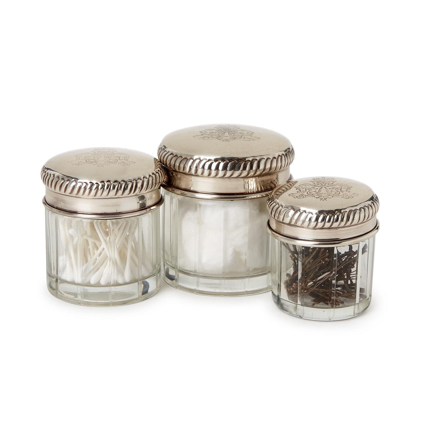 Decorative Jars with Silver Plated Lids