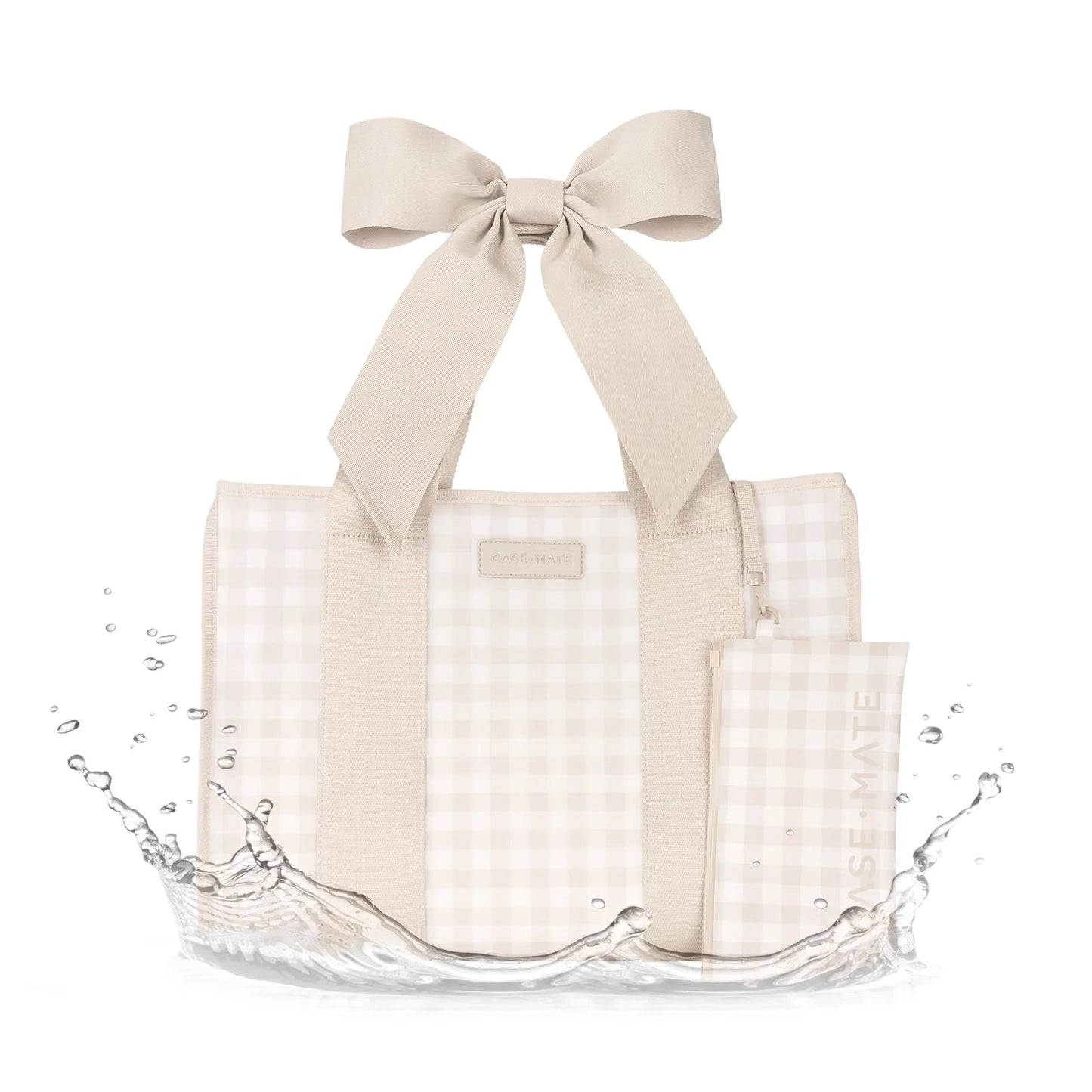 Case-Mate Latte Gingham Bow Jelly Tote Bag