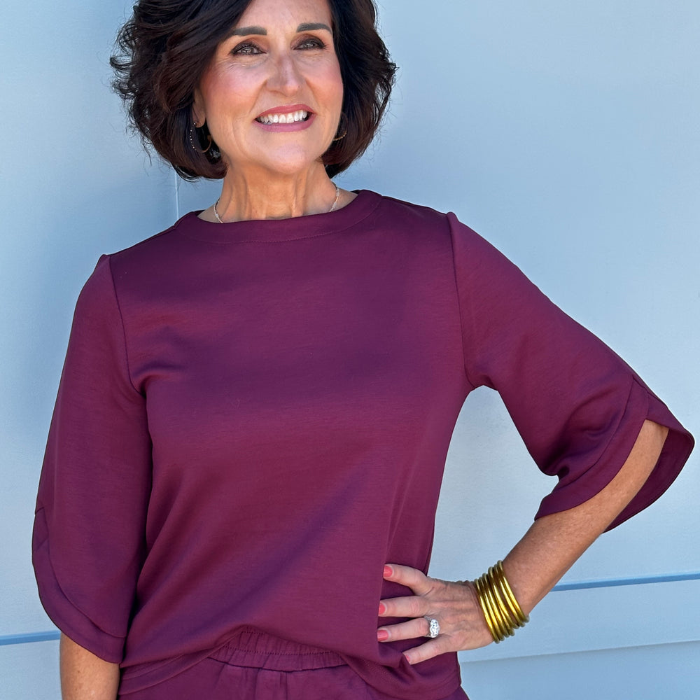 Port Butter Modal Flared Sleeve Top