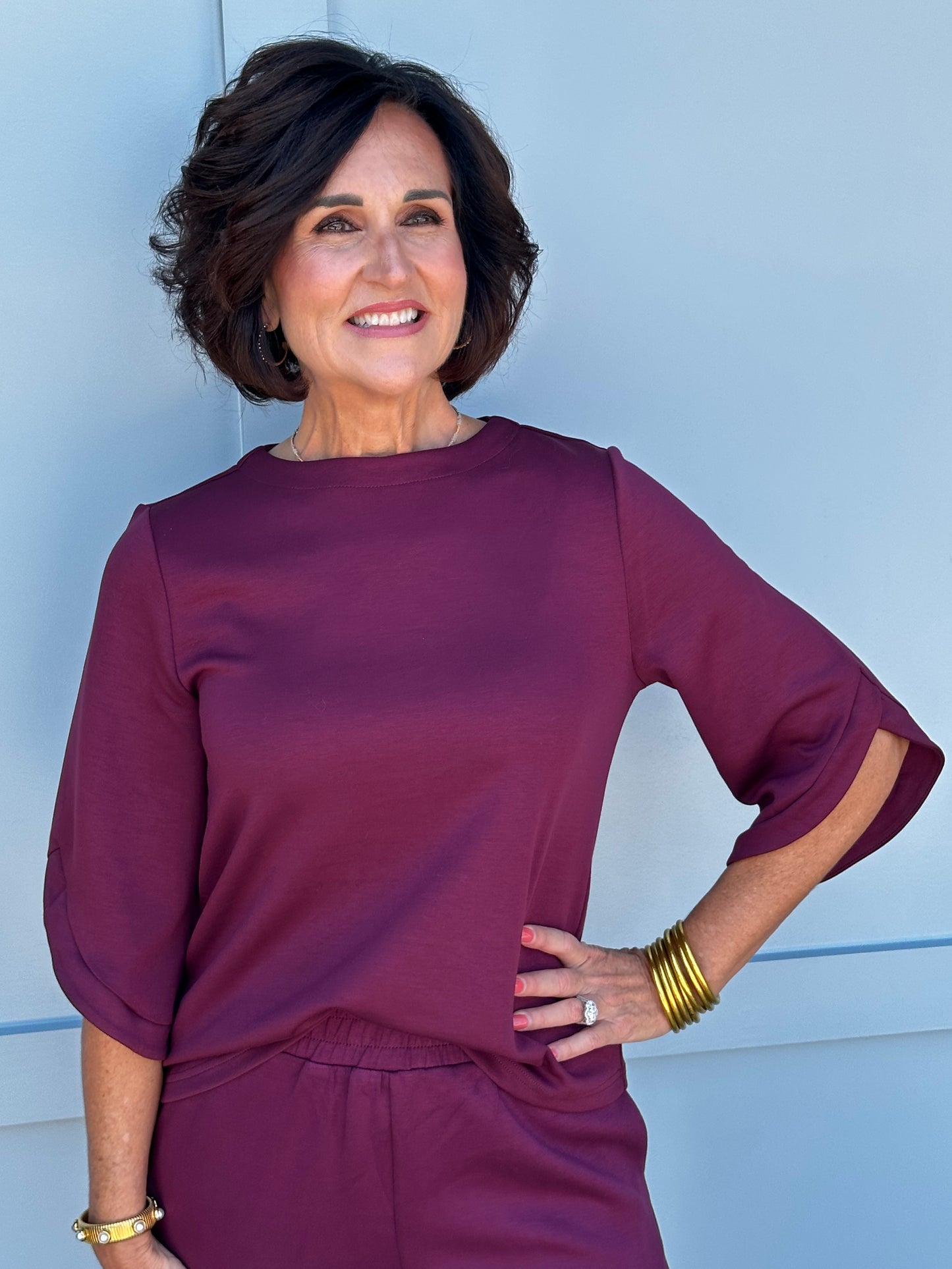 Port Butter Modal Flared Sleeve Top