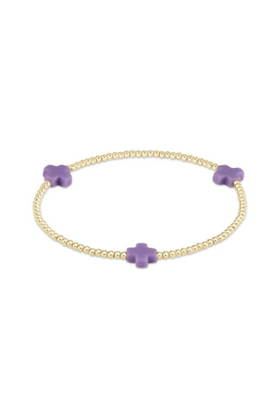 enewton Signature Cross Gold Pattern 2mm Bracelet