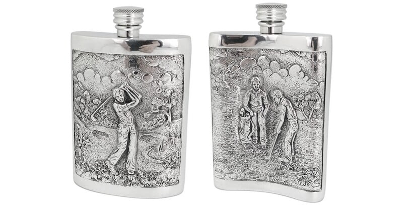 
                      
                        Double Sided Golf Scene Pewter Flask
                      
                    