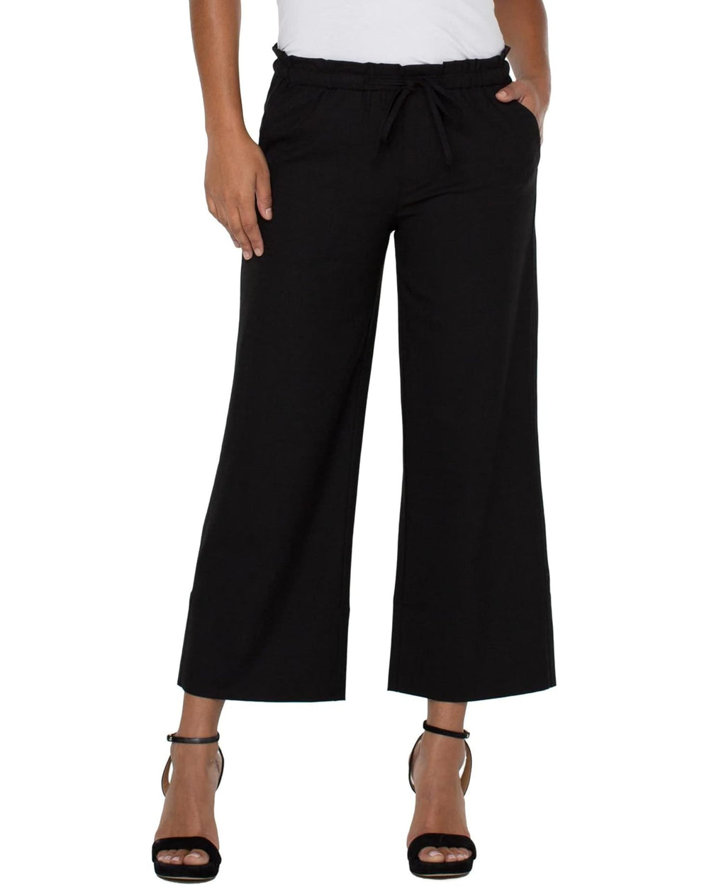 Pull On Wide Leg Black Pant