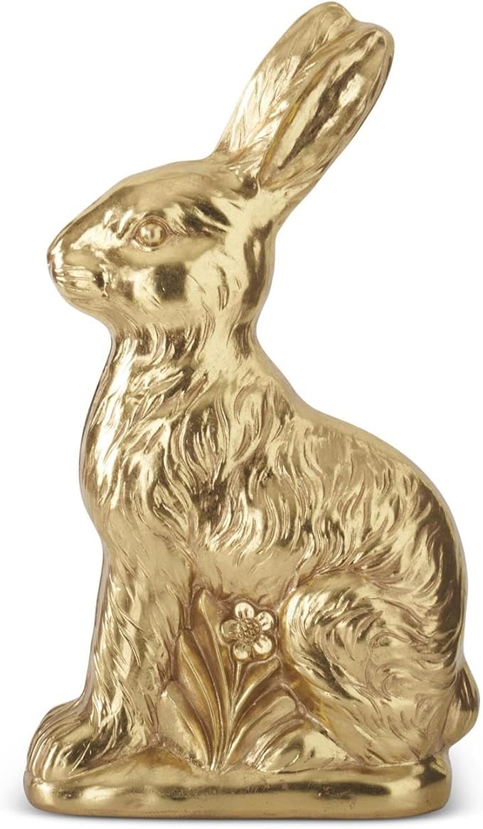 14 Inch Gold Foil Resin Bunny