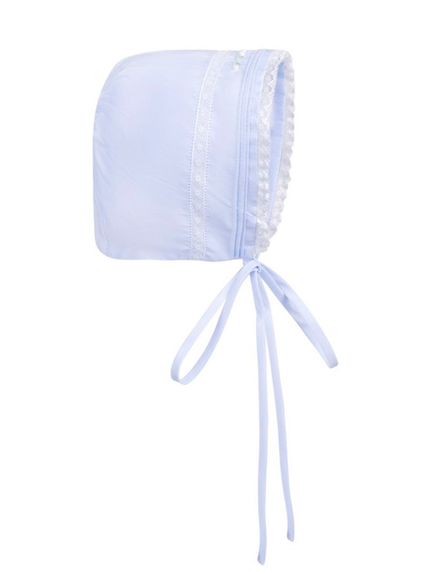 Floral Bullions Blue Lace Bonnet