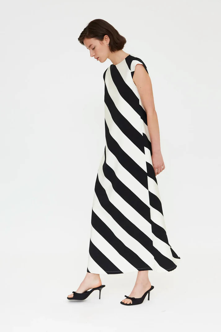 Dedra Diagonal Stripe Dress