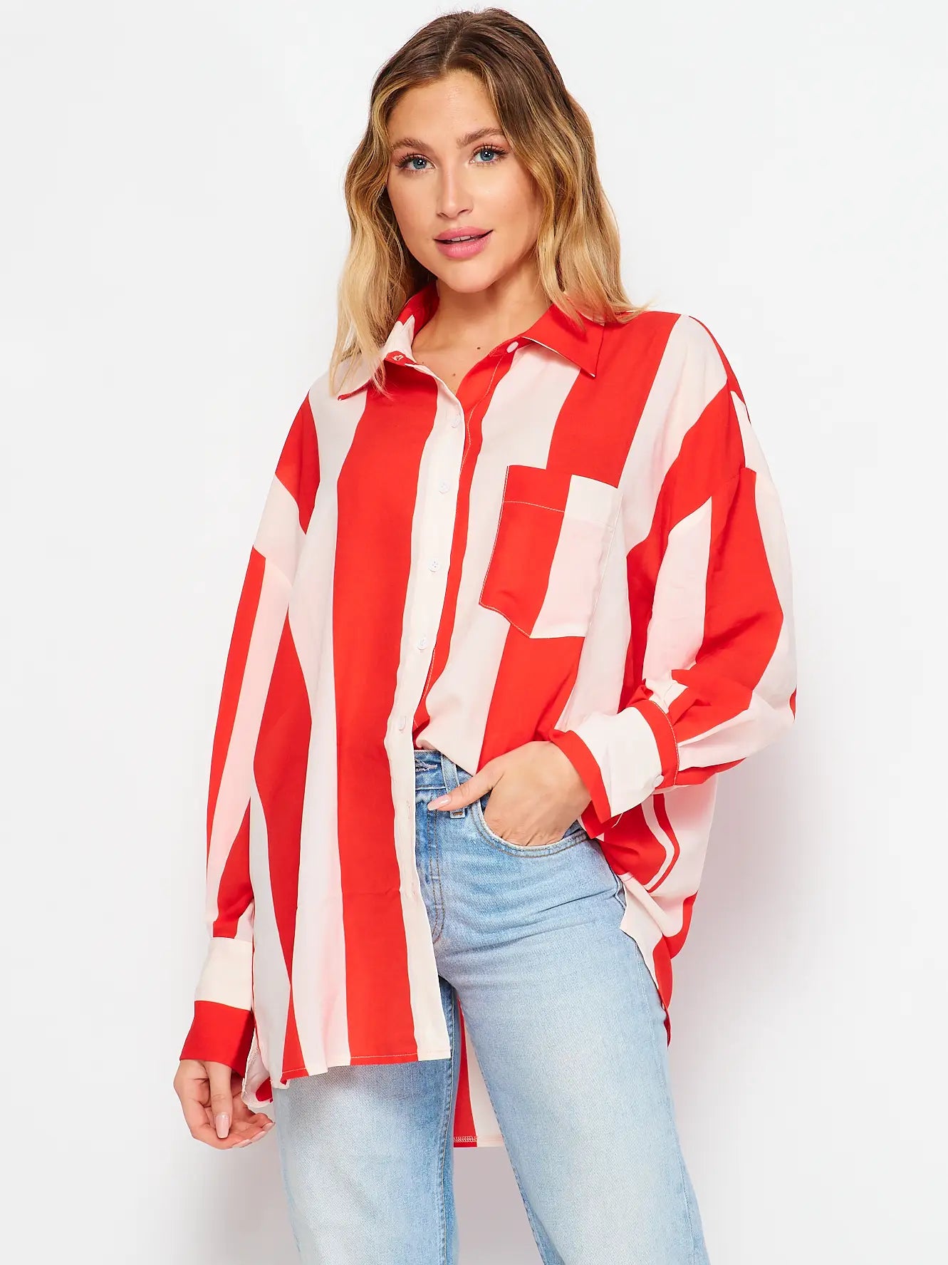 Rubylicious Red Striped Top