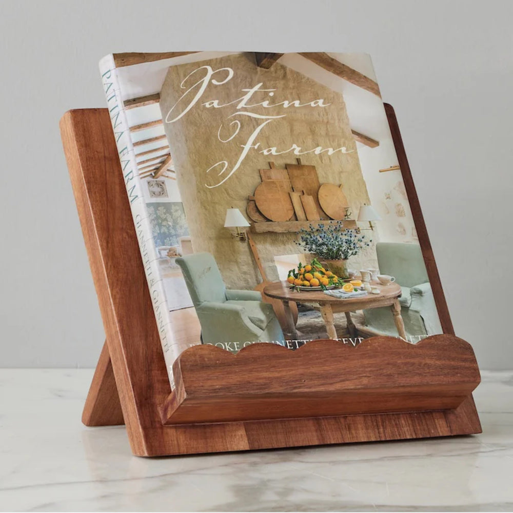 Scalloped Wood Book Stand