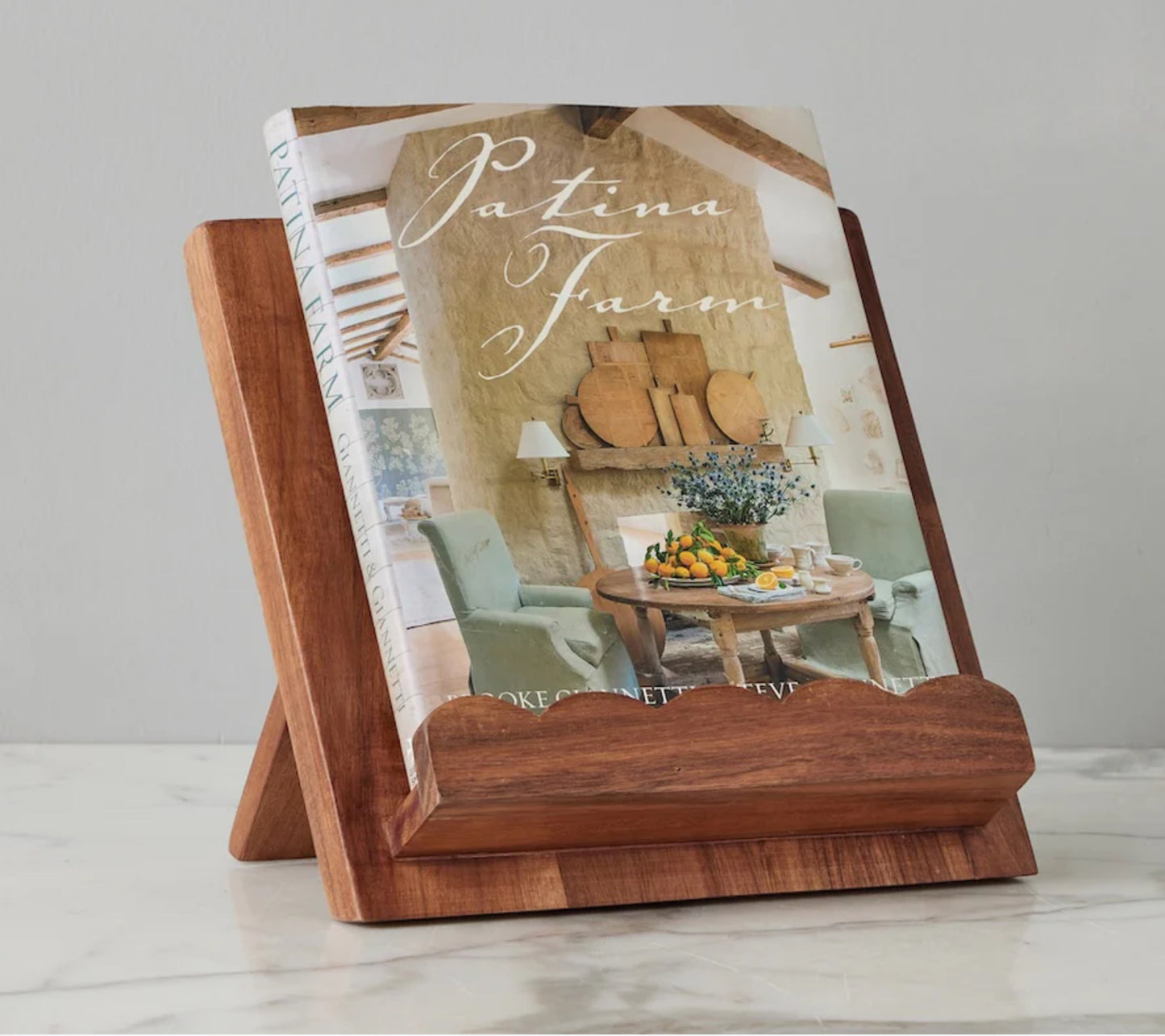 Scalloped Wood Book Stand