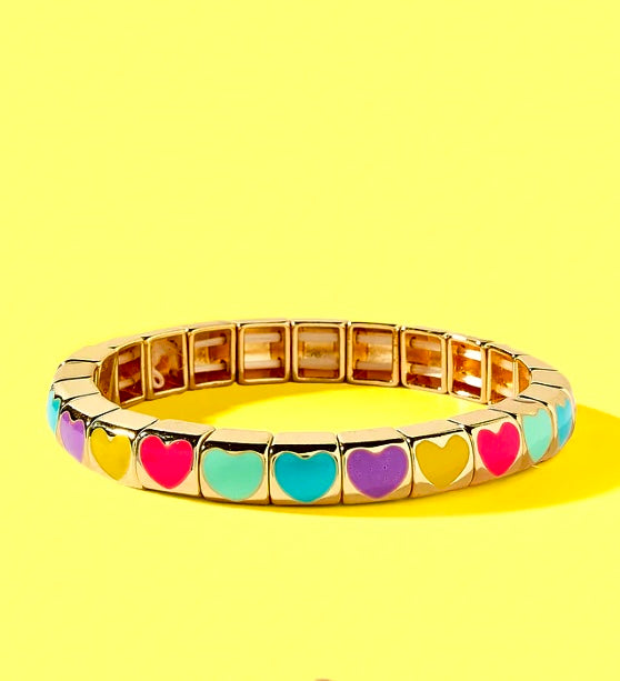 Hearts on Hearts Colorful Bracelet