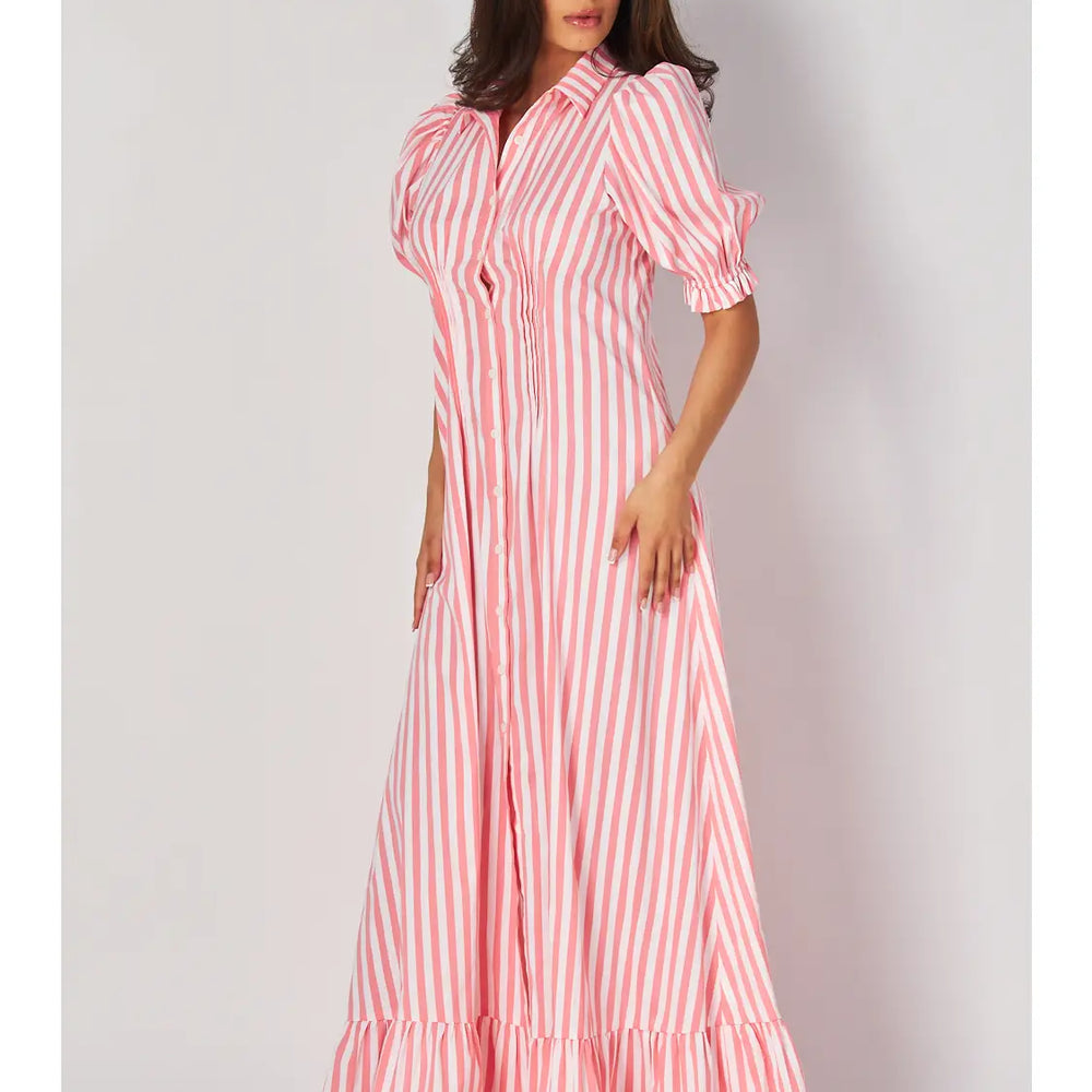 
                      
                        Carelessly Coral Striped Dress
                      
                    