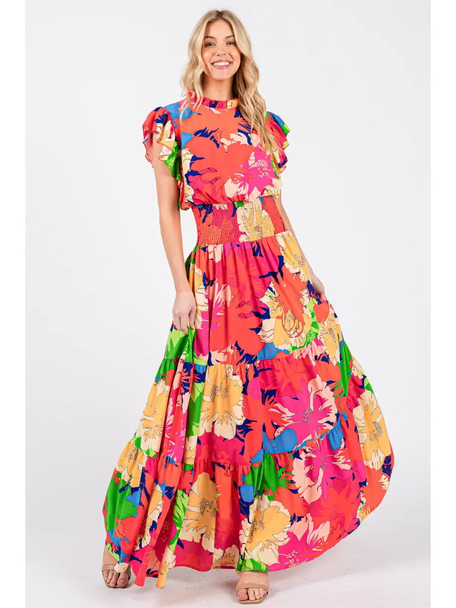Bring On The Color Floral Dress