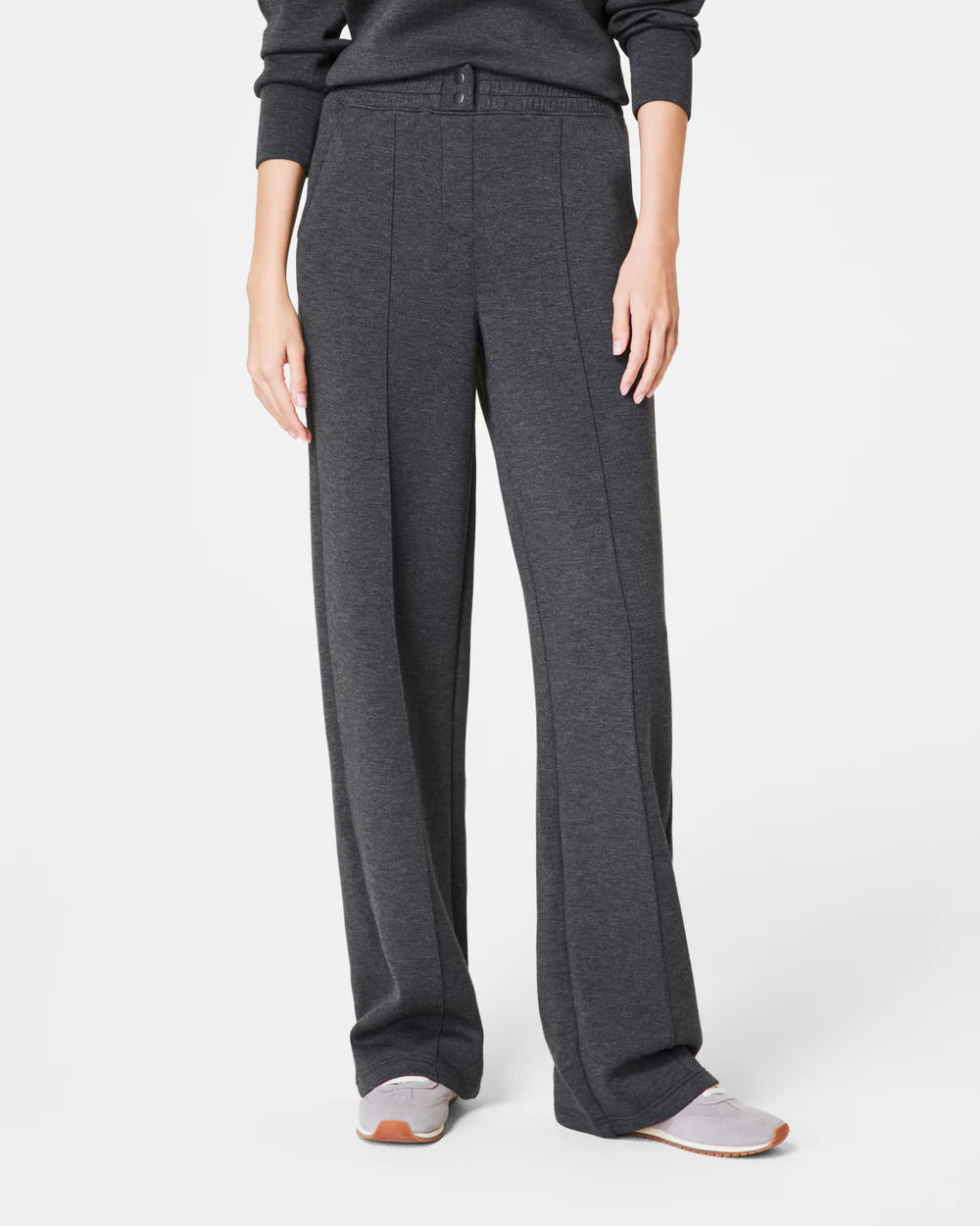 Spanx Brushed AirEsstional Straight Leg Pant Dark Heather Grey