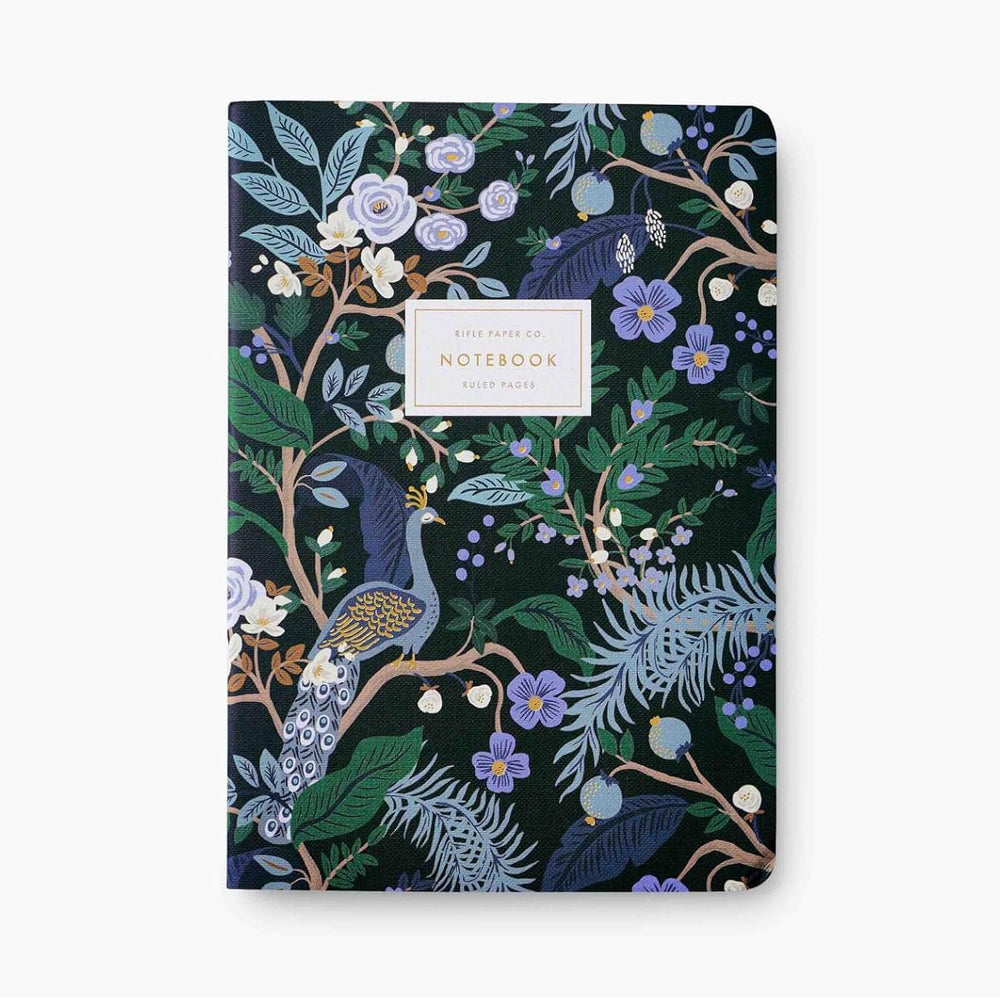 Rifle Paper Co Assorted Set of 3 Peacock Notebooks