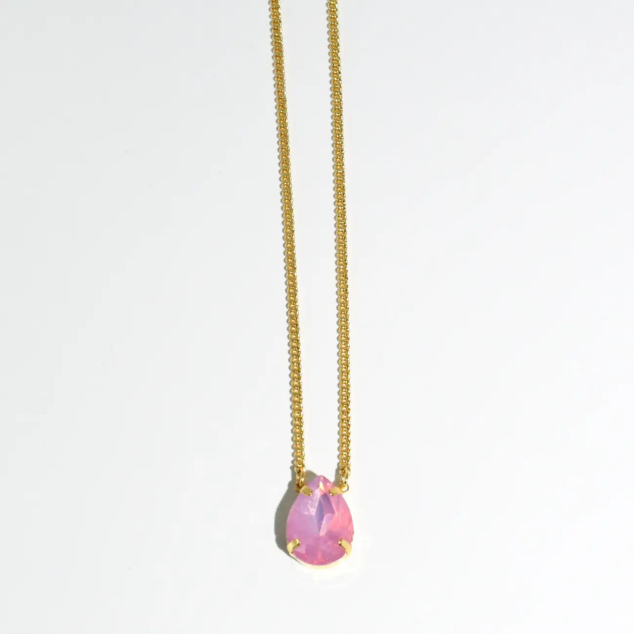 Pink Stone Drop Necklace