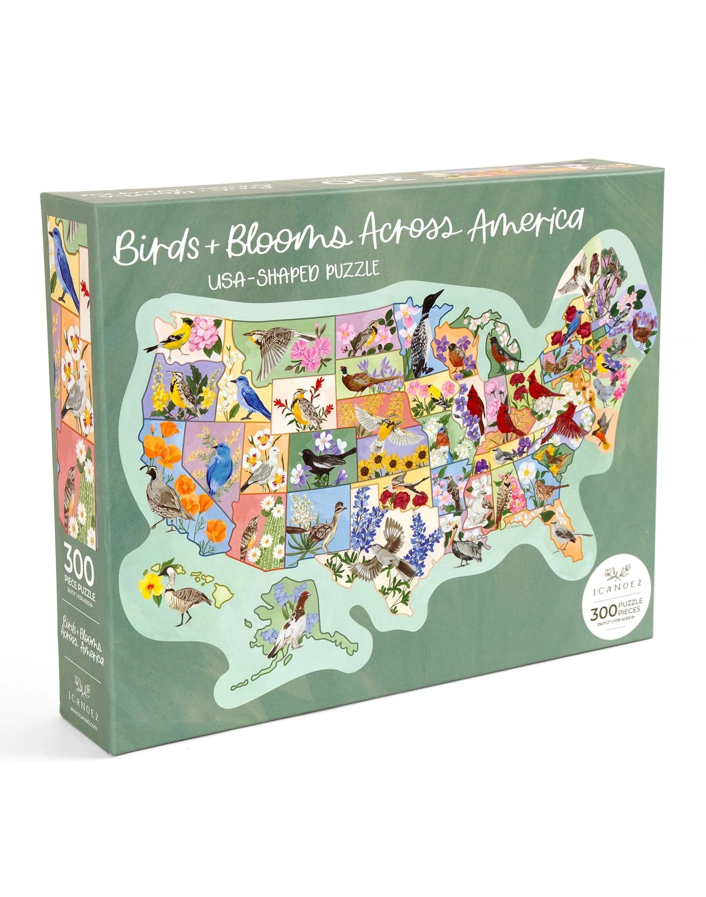 Birds And Blooms Across America- 300 Piece Jigsaw Puzzle