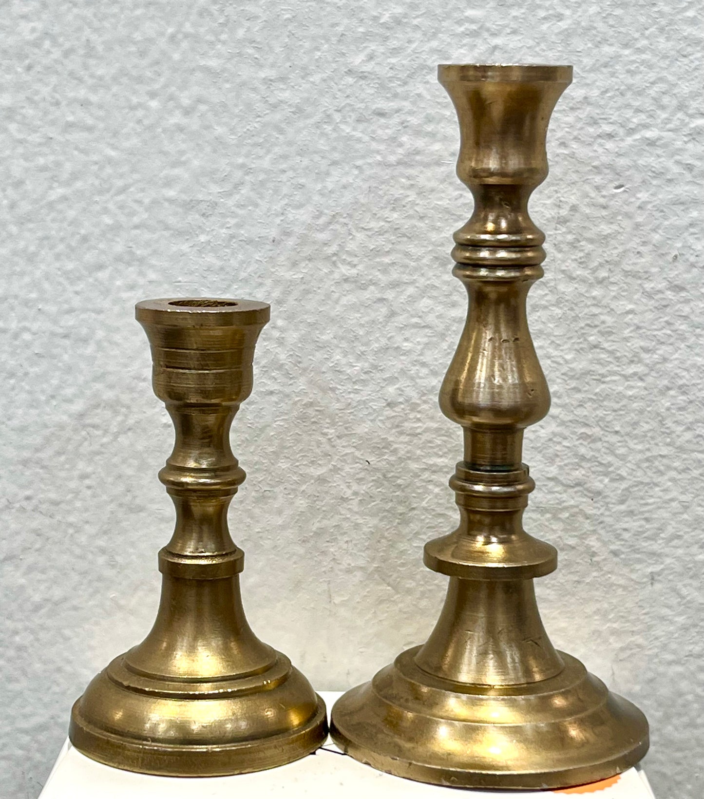 Antique Brass Finish Taper Candle Holders