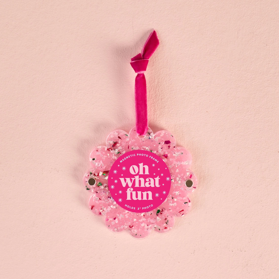 Oh What Fun Scalloped Picture Frame Ornament