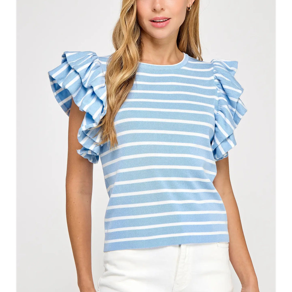 Flora Layered Flutter Sleeve Top