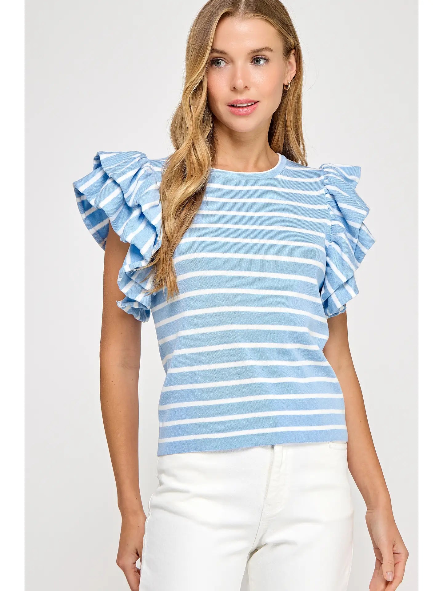 Flora Layered Flutter Sleeve Top