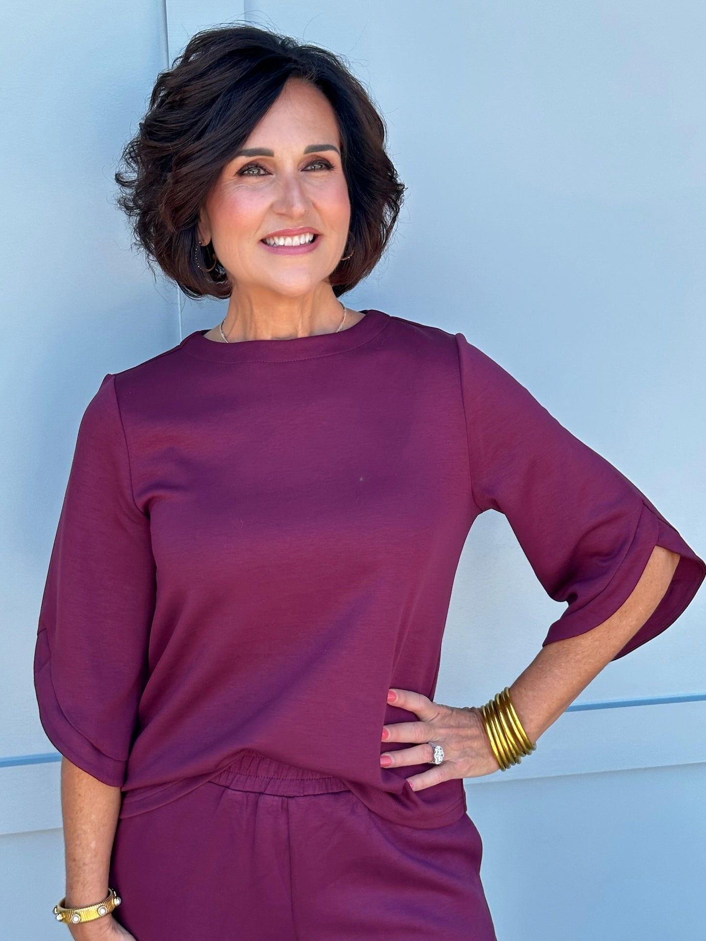 Port Butter Modal Flared Sleeve Top