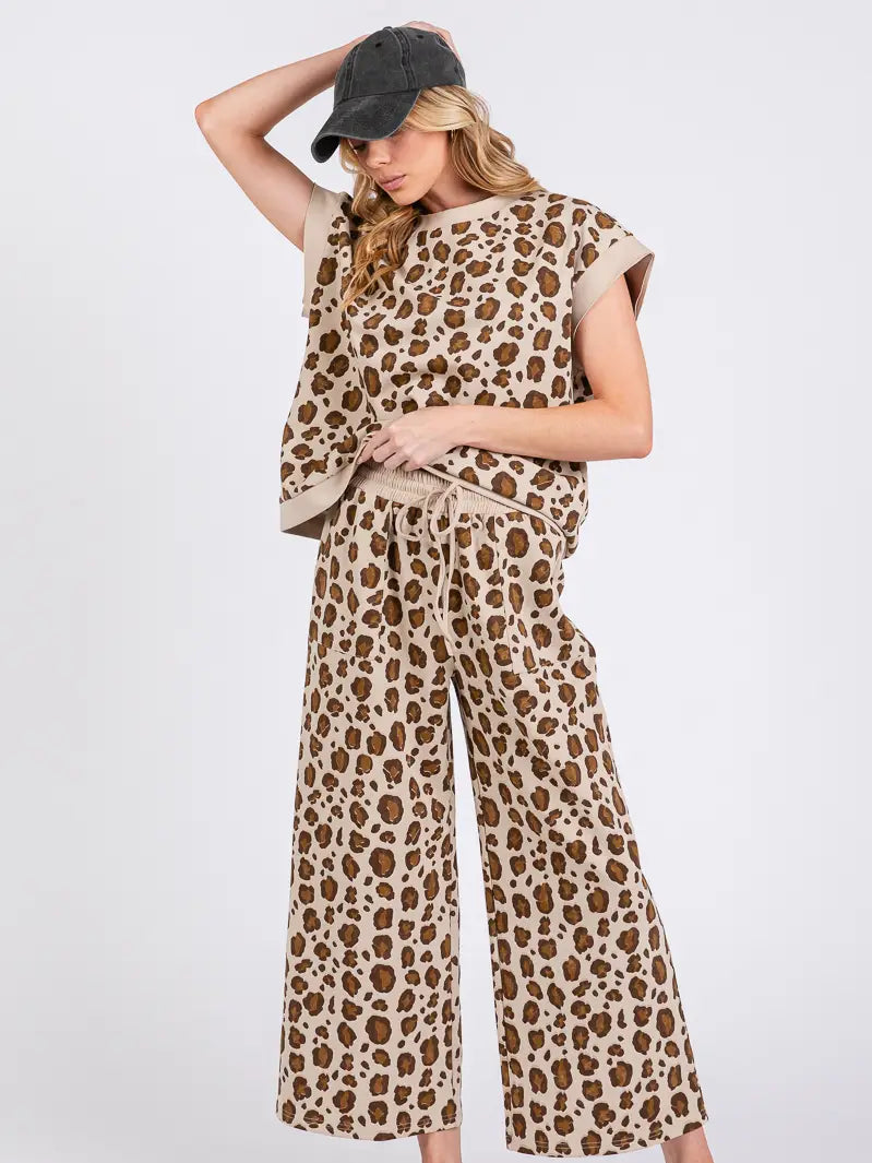 Lennon Leapord Print Scuba Set