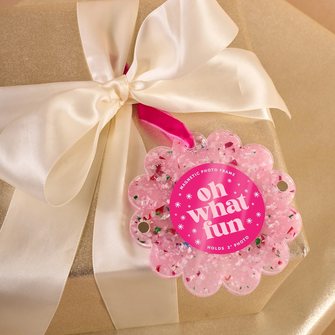 Oh What Fun Scalloped Picture Frame Ornament