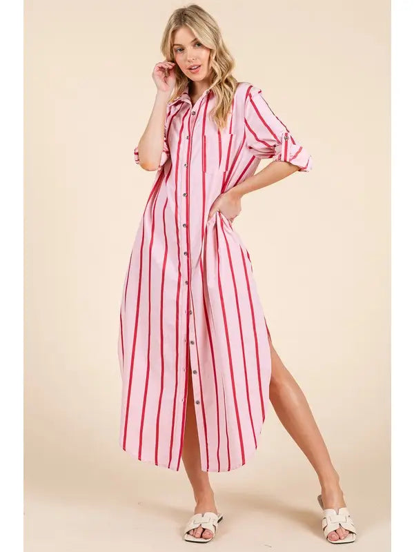 Pink Stripe Maxi