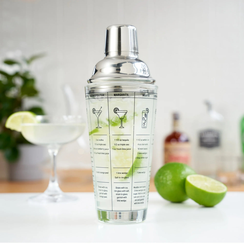 
                      
                        Glass Cocktail Shaker With Recipes
                      
                    