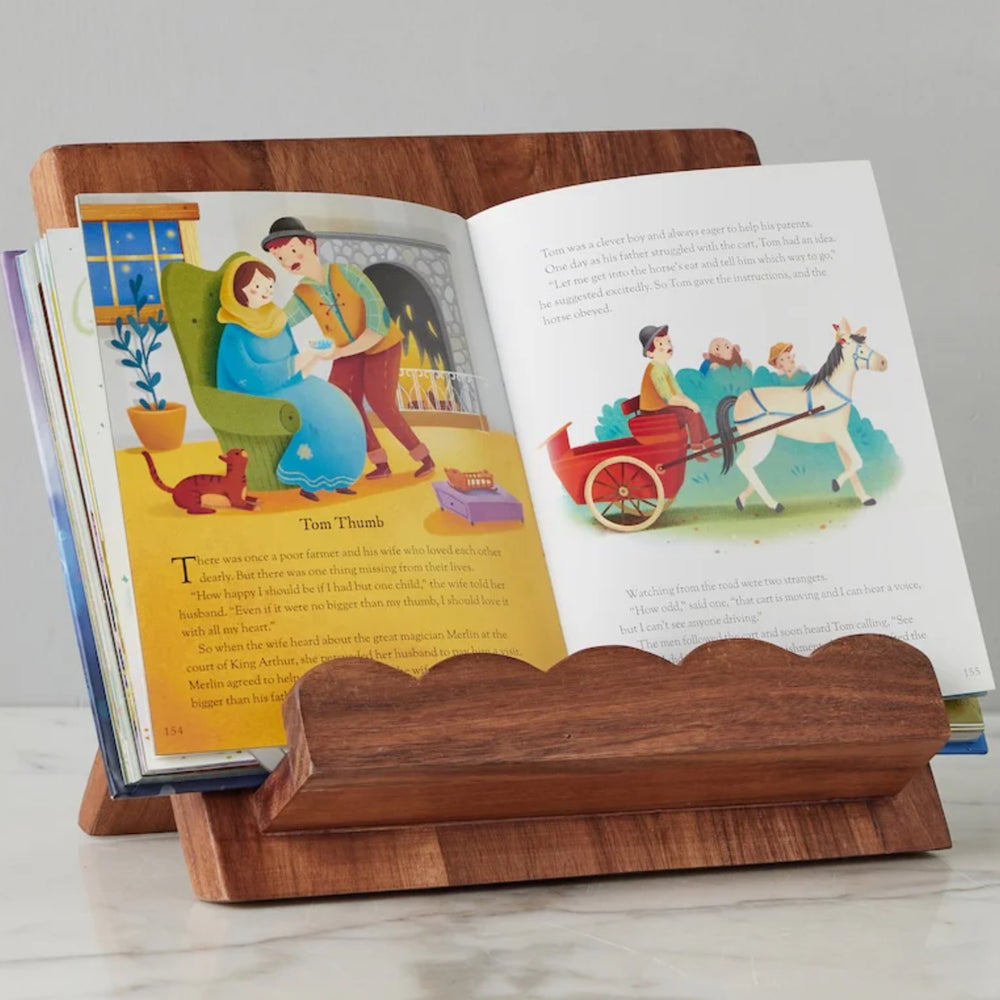 
                      
                        Scalloped Wood Book Stand
                      
                    