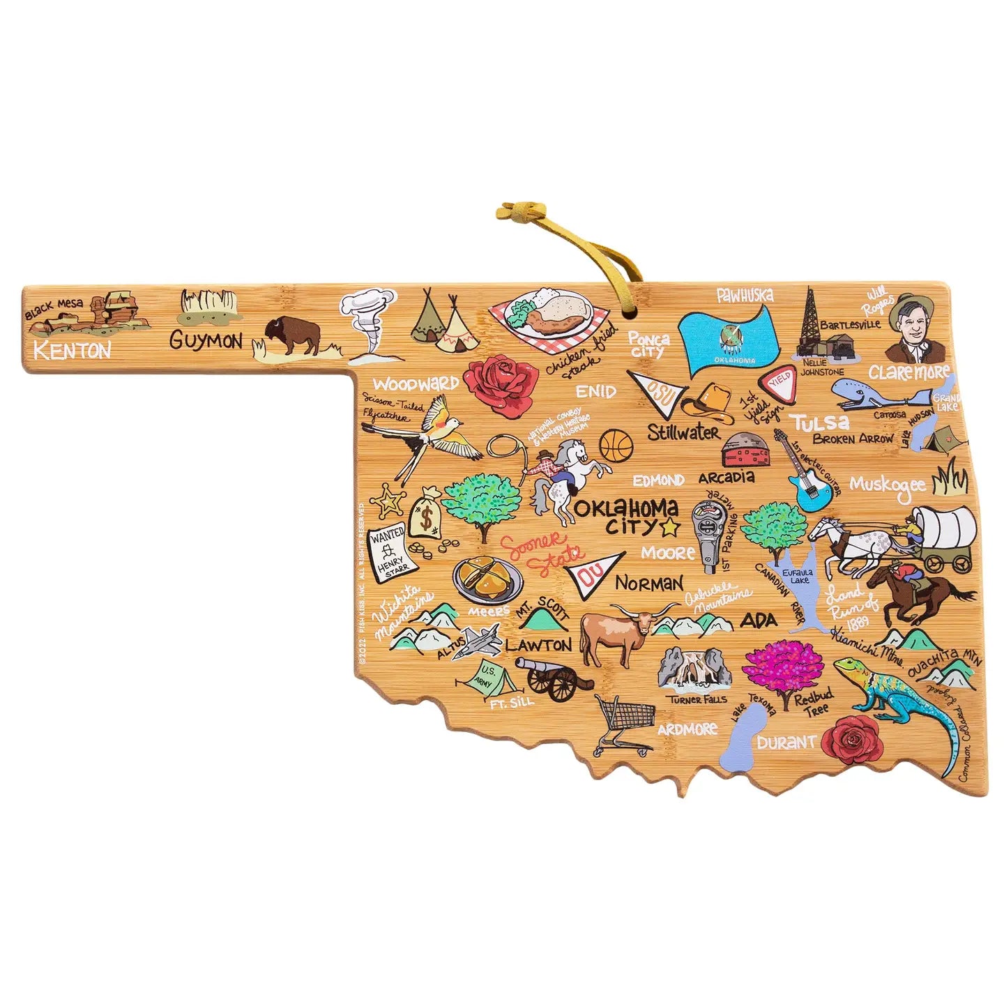 Painted Oklahoma Cutting Board
