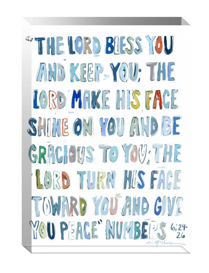 Numbers 6:24-26 Acrylic Block More Blue