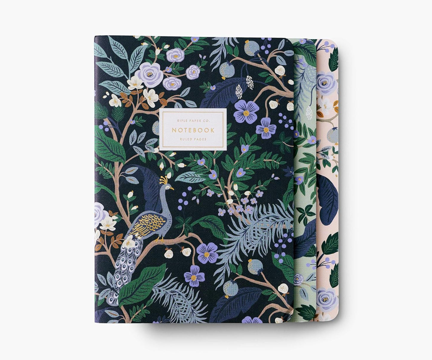 Rifle Paper Co Assorted Set of 3 Peacock Notebooks
