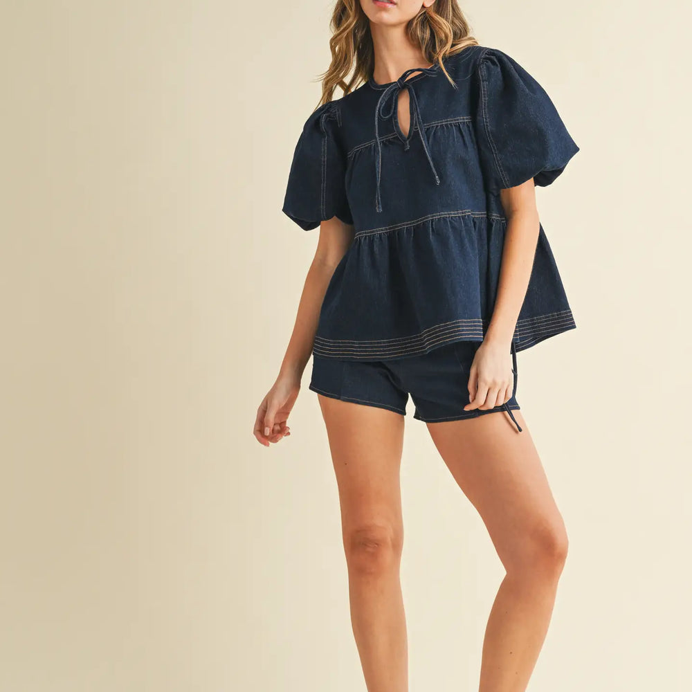 
                      
                        Dark Denim Top
                      
                    