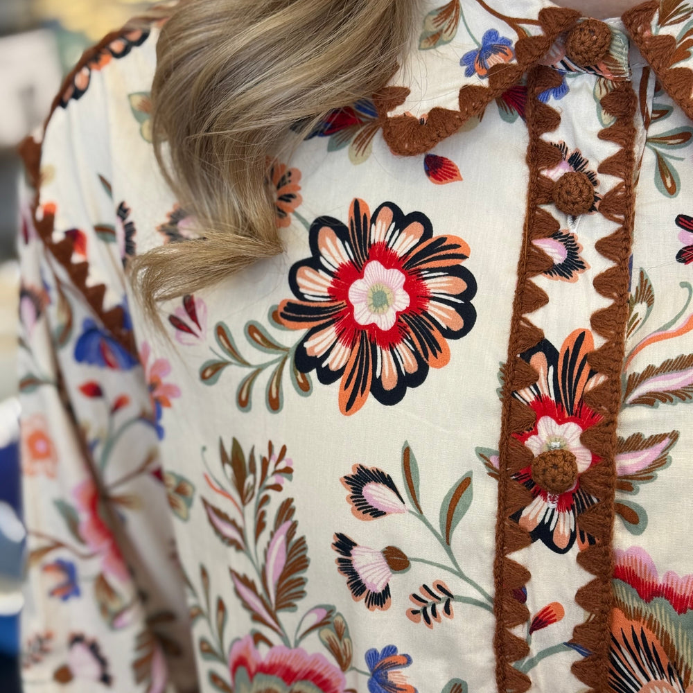 Autumn Elegance Floral Dress