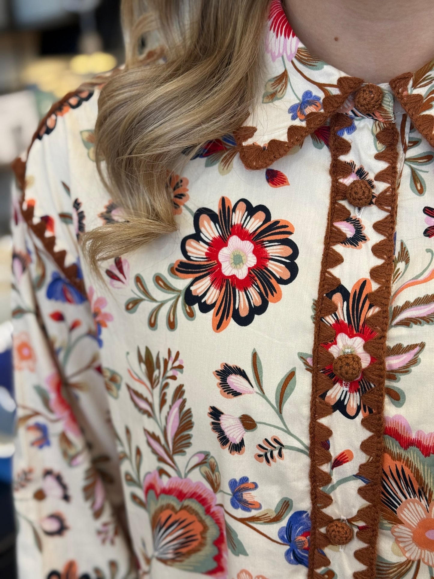 Autumn Elegance Floral Dress